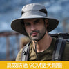 Men's Panama Hat Fisherman Hat Outdoor Breathable Mesh Hiking Hats 9CM Wide Brim Anti-UV Sun Hat Bucket Hat Mountaineering Caps