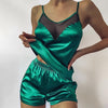 2021 Summer Women's Pajamas Set V-Neck Stretch Satin nightie for women Sexy Lingerie Sleepwear Pajamas Nightwear Home Clothes