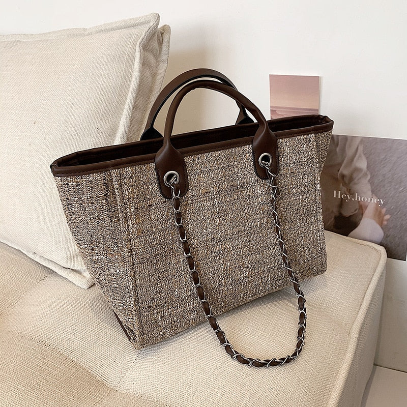 Luxury Large-capacity Canvas Bag Handbags Summer 2021 New Trendy Fashion Ladies Shoulder Bag Casual All-match Portable Tote Bag