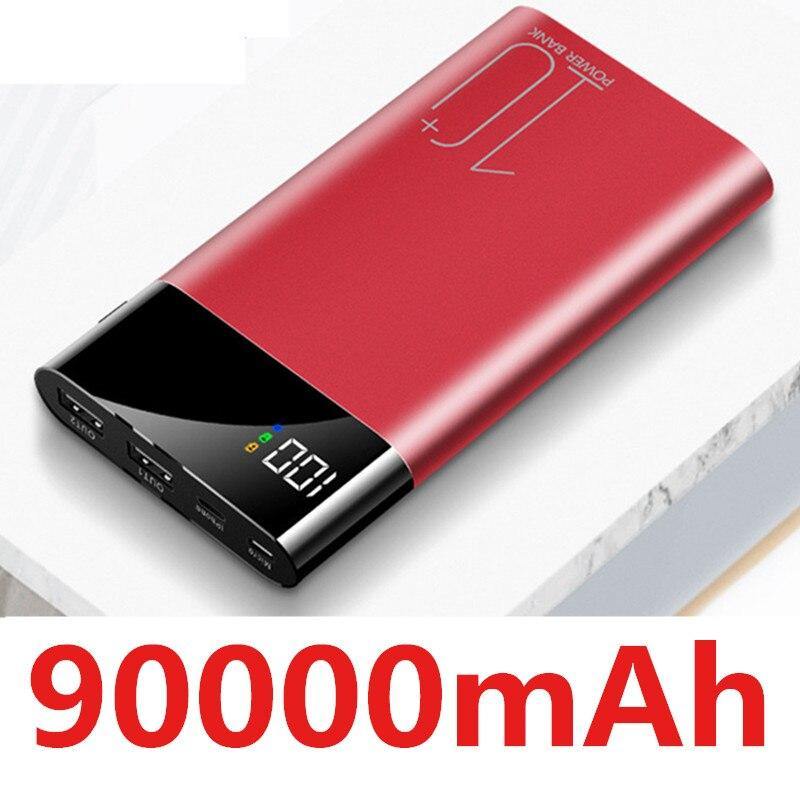 90000mAh Power Bank Portable Ultra-thin Phone Charger Digital Display 2 USB Outdoor Travel Powerbank for Xiaomi Samsung IPhone - Surprise store