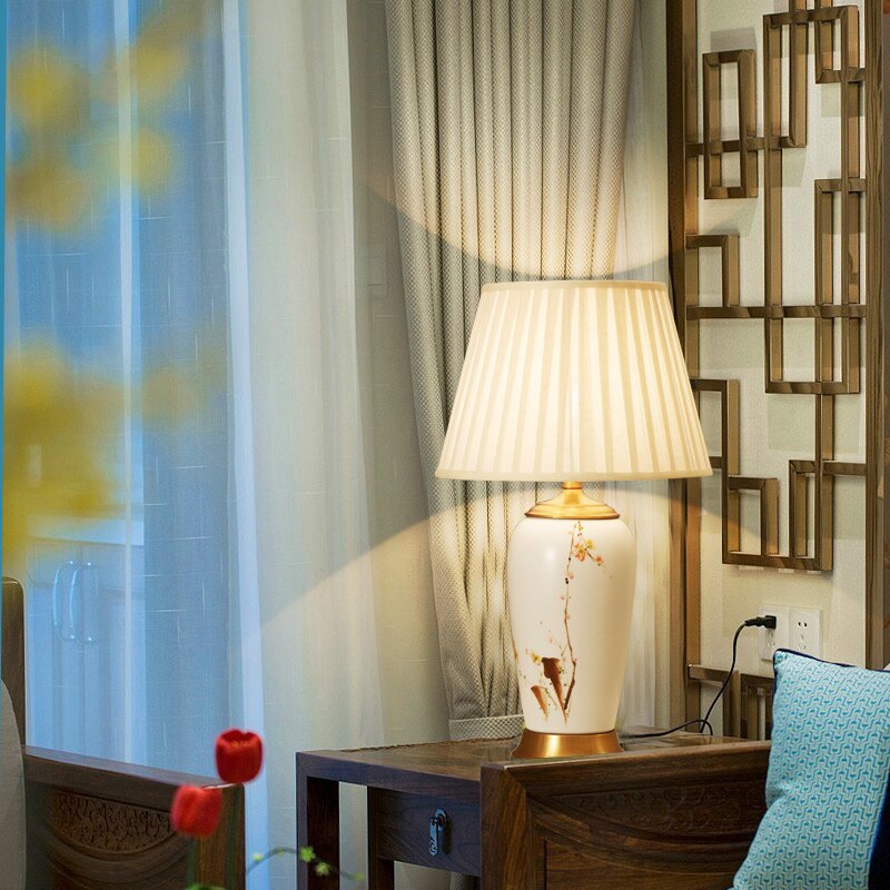 Ceramic Table Lamps Desk Lights Luxury  Dimmer Modern Contemporary Fabric for Foyer Living Room Office Creative Bed Room Hotel