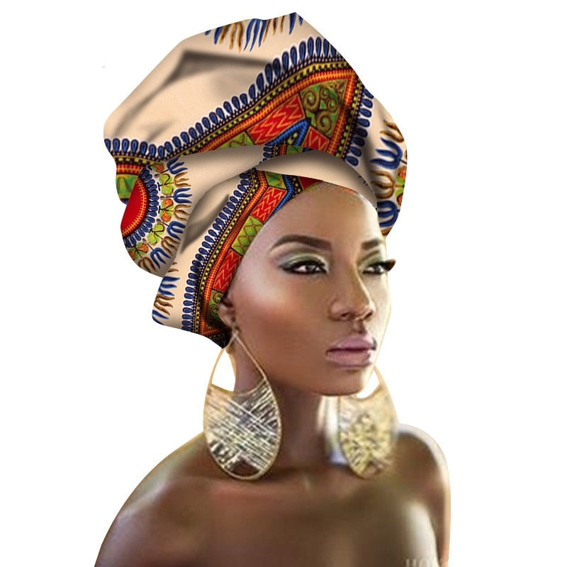 National Decorative Scarf Shawls Women African Head Wrap African Traditional Fashion Printed Ankara Cotton Headscarf
