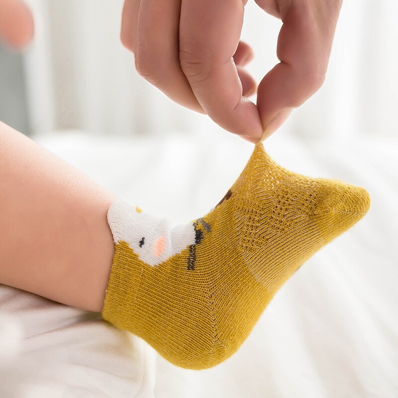 5 Pairs/lot 2021 Summer Boys Girls Kids Socks Mesh Socks 0-3T Children Kids Thin Short Socks Cotton Comfort Socks Kids Socks