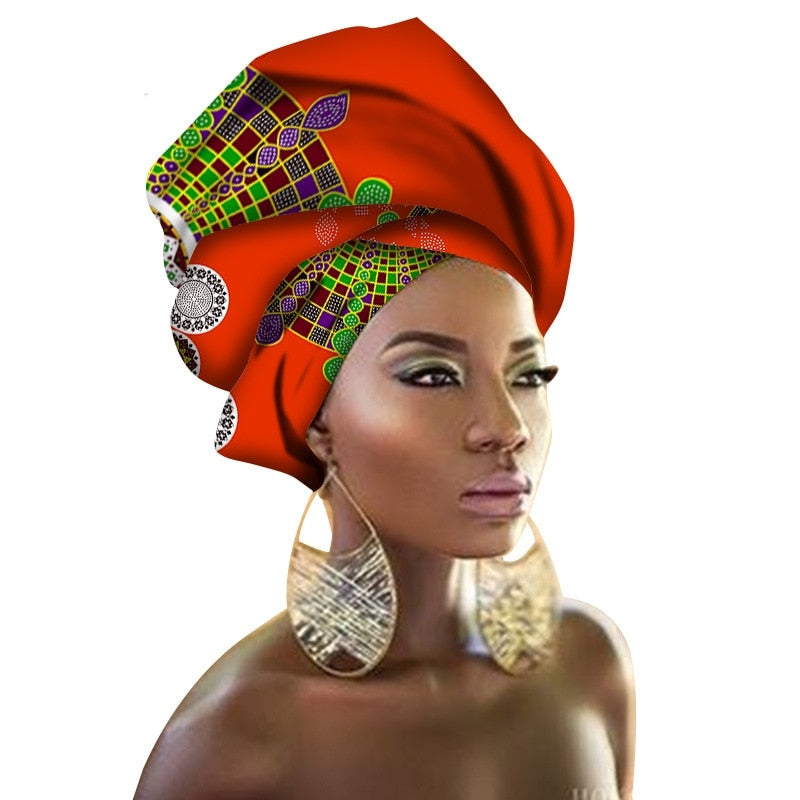 National Decorative Scarf Shawls Women African Head Wrap African Traditional Fashion Printed Ankara Cotton Headscarf