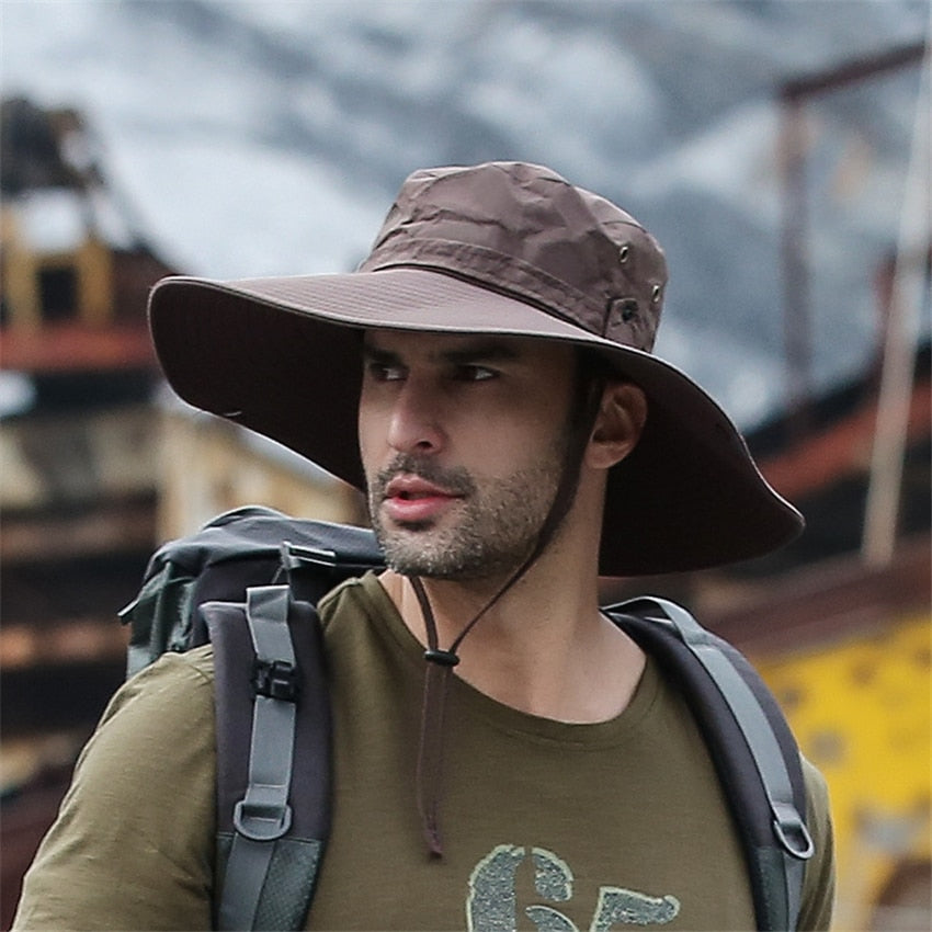 2020 New Fashion Summer Bucket Hat Cowboy Men Outdoor Fishing Hiking Beach Hats Mesh Breathable Anti UV Sun Cap Large Wide Brim
