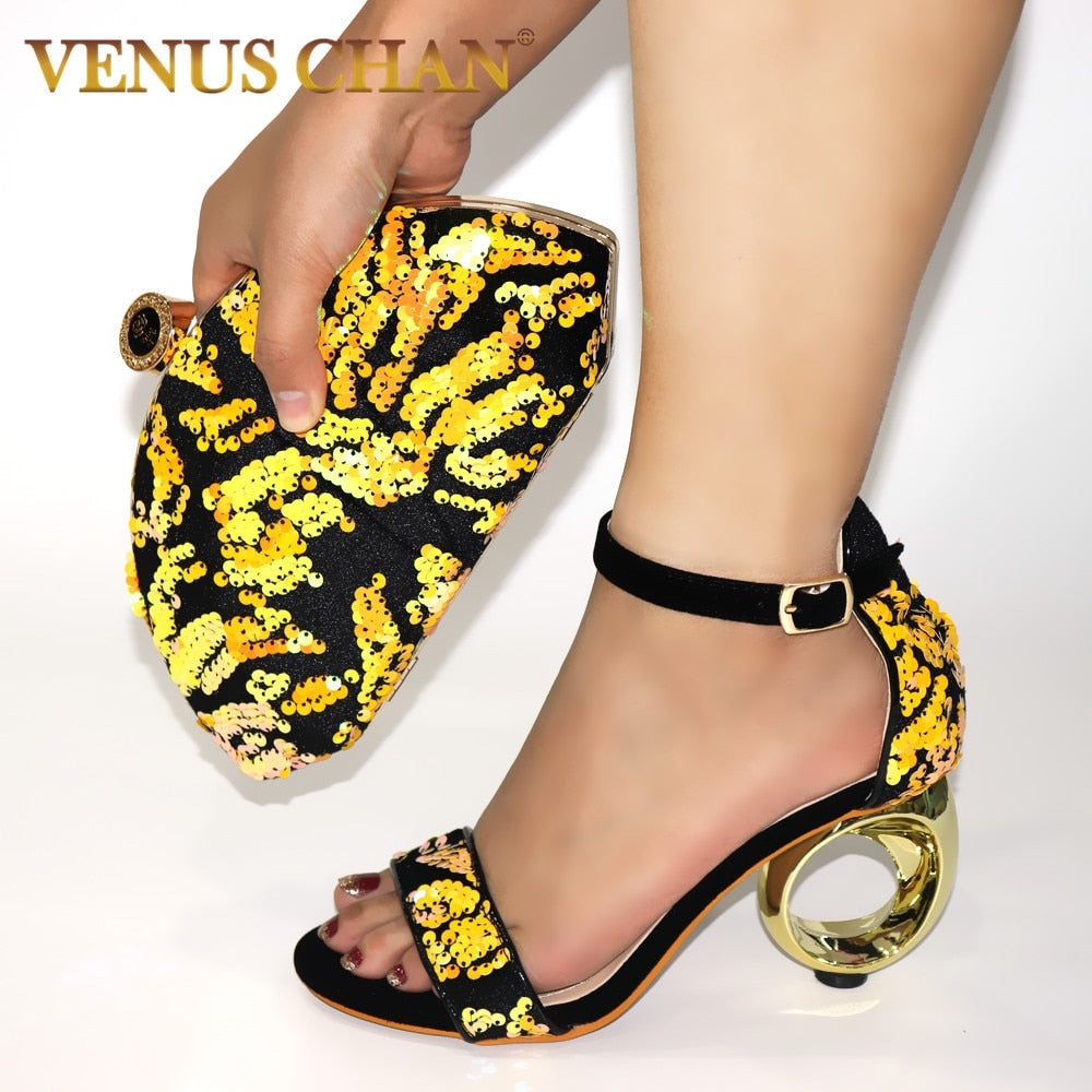 Latest Shoes and Bag Set African Sets High Quality Nigeria Party Shoes and  Matching Bag Set Low Heeled Women Shoes for Wedding