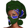 African Headwrap Earrings Hair Accessories Scarf Bonnet Ankara Wax Fabric Head Turban African Headscarf Mask Match Print A20H004