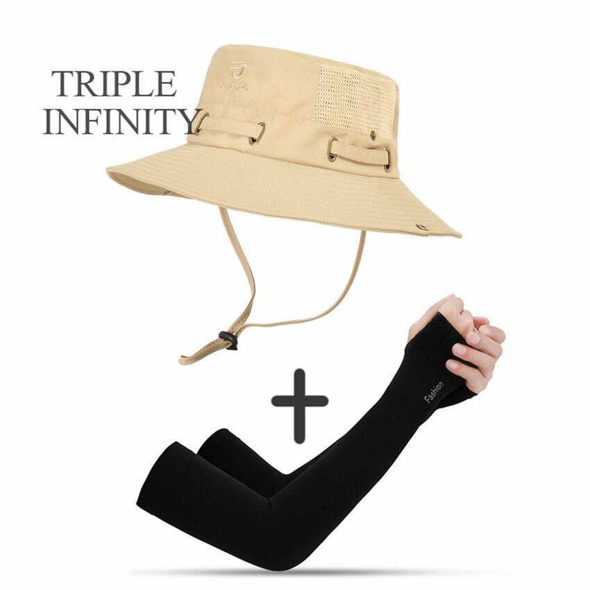 New Summer Mesh Breathable Bucket Hats Men's Outdoor Fishing Mountaineering Sun Hat Casual Foldable Adjustable Male Panama Hat