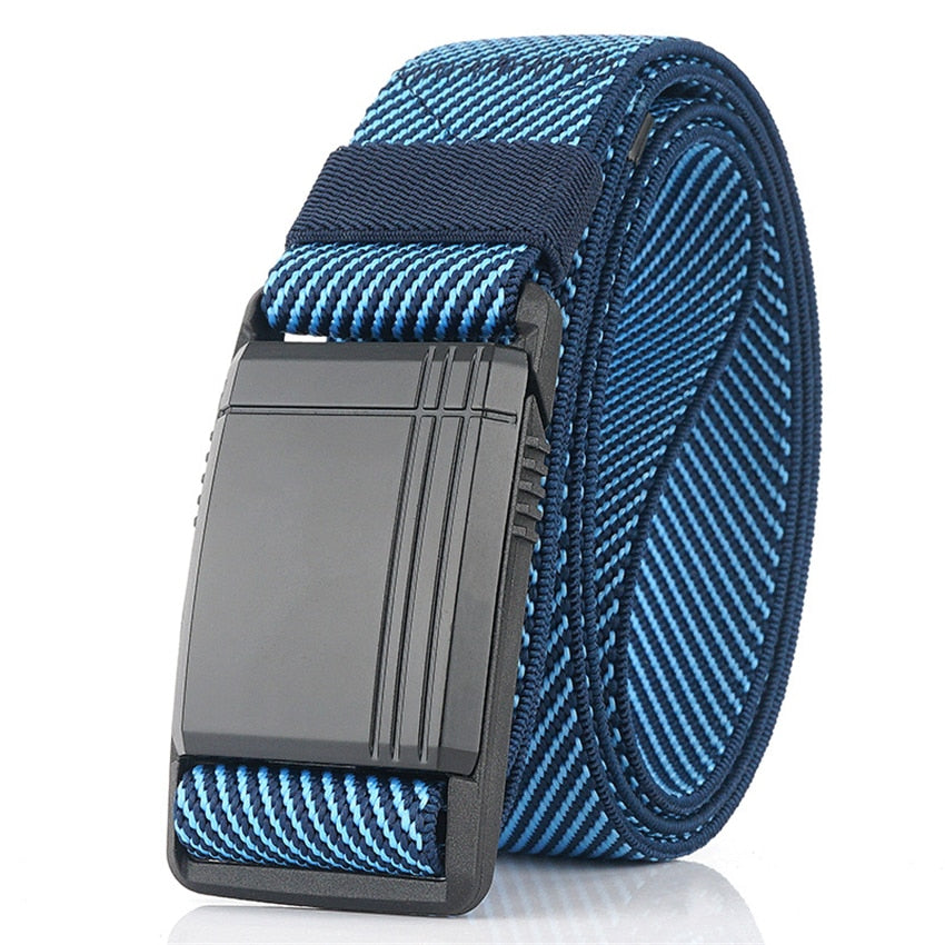 New Elastic Belt For Men Slide Metal Magnetic Buckle Adjustable Male Trousers Belts Military Combat Tactical Belts High Quality