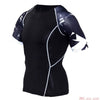 Compression T-shirt Men Running Tights Lycra Tee Shirt Male Bodybuilding Top Black Tees Men's Clothing Short Sleeve T-shirt - Surprise store
