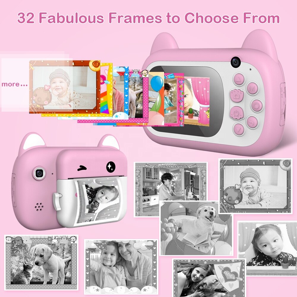 Child Instant Print Camera Instant Print Camera 2.4 LCD Screen Toy Gifts Komery Digital Camera Photo Video Recorder