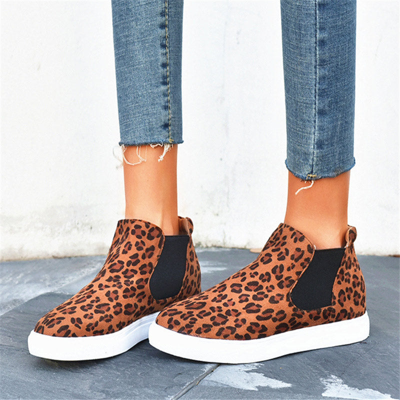 MCCKLE Woman Flat Slip On Casual Shoes Women Autumn Sneakers Platform Ladies Fashion Snake Female Comfortable Plus Size Footwear