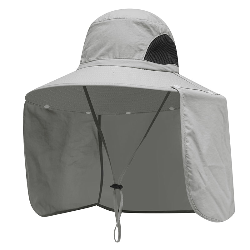 CAMOLAND 2 IN 1 Summer UPF50+ Sun Hats Women Mens Waterproof Fishing Hat With Neck Flap Hiking Cap Outdoor Bucket Hat