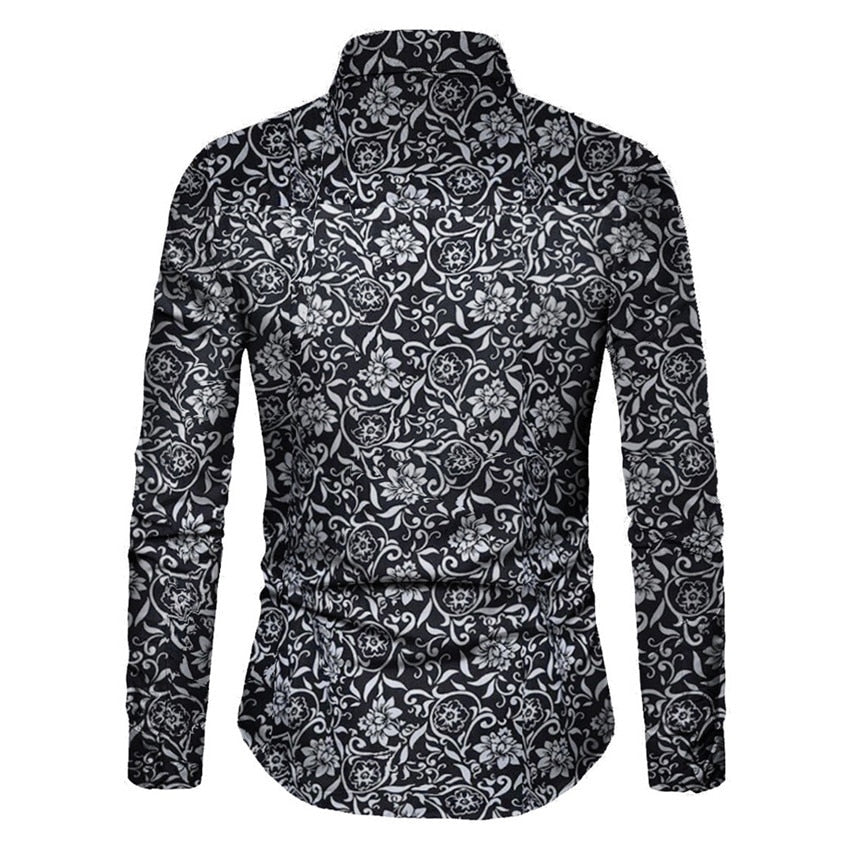 Men Shirt Long Sleeve Top 2019 Floral Male Blouse Casual Shirts Summer Autumn Shirts hawaiian Men Clothes camisa masculina