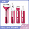 YLCC 4 In 1 Lady Epilator Facial & Body Bikini Underarm Hair Remover Trimmer Shaver Razor Nose Eyebrow Trimmer Epilator