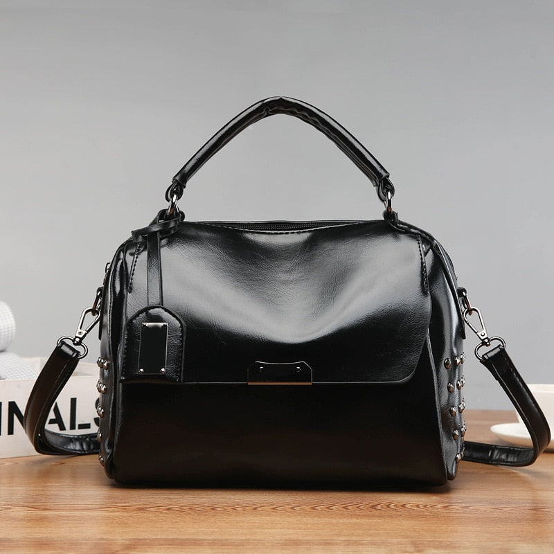 Luxury Ladies purses and handbags Vintage Rivet Handbags PU Leather Women Bag Sequined Shoulder Bag Women Leather Handbags