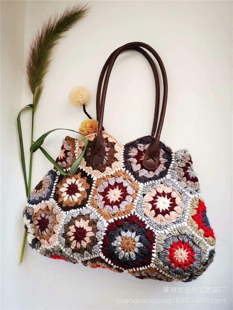 Designer Fashion Crossbody Bags for Women New Ethnic Style Woven Tote Bag Casual Shopping Party Shoulder Messenger Bag