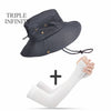 Outdoor Summer Men's Sun Hat Wide Brim Breathable Mountaineering Hiking Bucket Hat Anti-UV Sun Protection Sunshade Fishing Hat