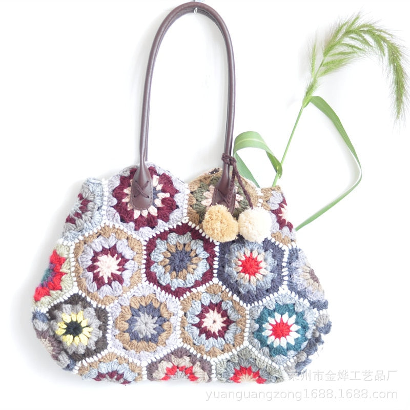 Designer Fashion Crossbody Bags for Women New Ethnic Style Woven Tote Bag Casual Shopping Party Shoulder Messenger Bag