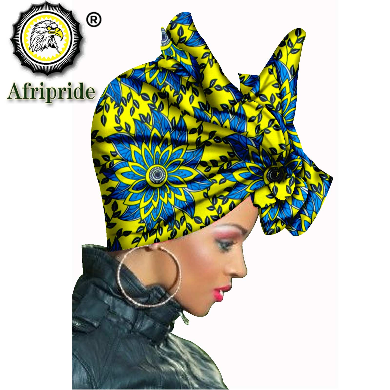 African Headscarf for Women Print Traditional Headtie Headscarf Turban Cotton Wax Scarf Shawls Women African Head Wrap S20H001
