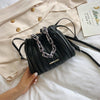Luxury Brand Designer Women Bags 2021 Drawstring Bucket Bag With Thick Chain Crossbody Bag Branded Women's Small Handbag