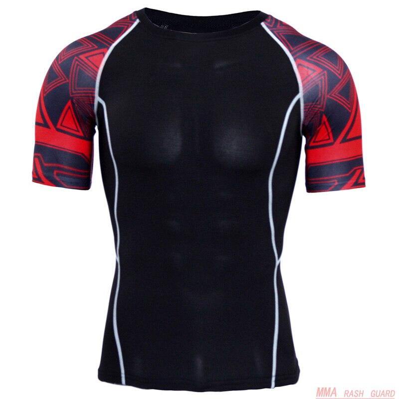 Compression T-shirt Men Running Tights Lycra Tee Shirt Male Bodybuilding Top Black Tees Men's Clothing Short Sleeve T-shirt - Surprise store