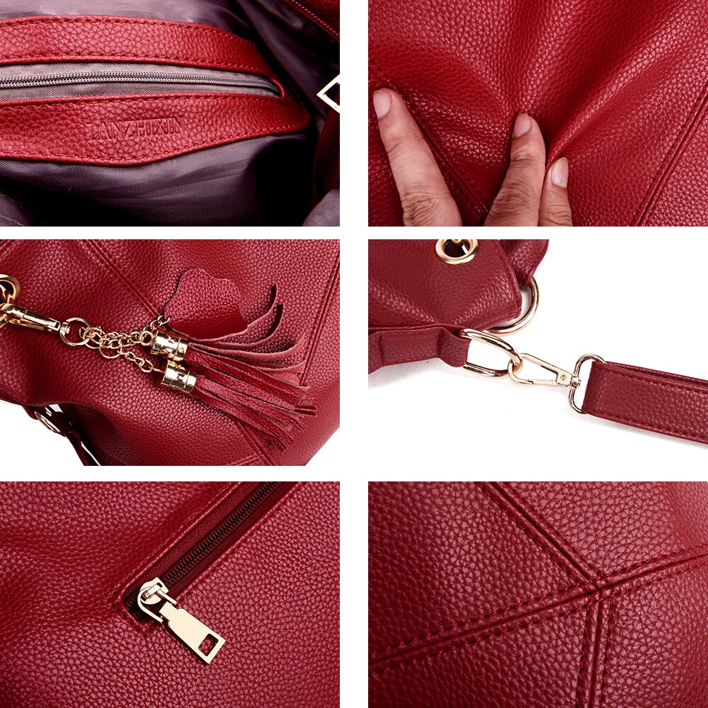 Women Leather Handbags Women Messenger Bags Female Crossbody Bags Ladies Designer Shoulder Bag Top-handle Bag Vintage Retro Tote