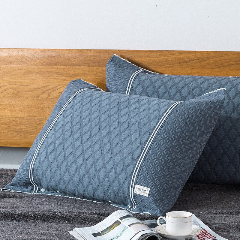 2pcs Gauze Pillowcase with Buckle Gauze Pillowcase preventing acne scars suit for Summer Buckle Desing convenient assemble