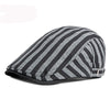 HT3027 Beret Men Women Striped Beret Hat Spring Summer Ivy Newsboy Flat Cap Retro Artist Painter Hat Adjustable Gastby Beret Cap