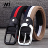 MEDYLA Canvas Belt Men's Pin Buckle Woven Elastic Belt Youth Pants With Personality Belt Black Buckle Breathable Belt MD823