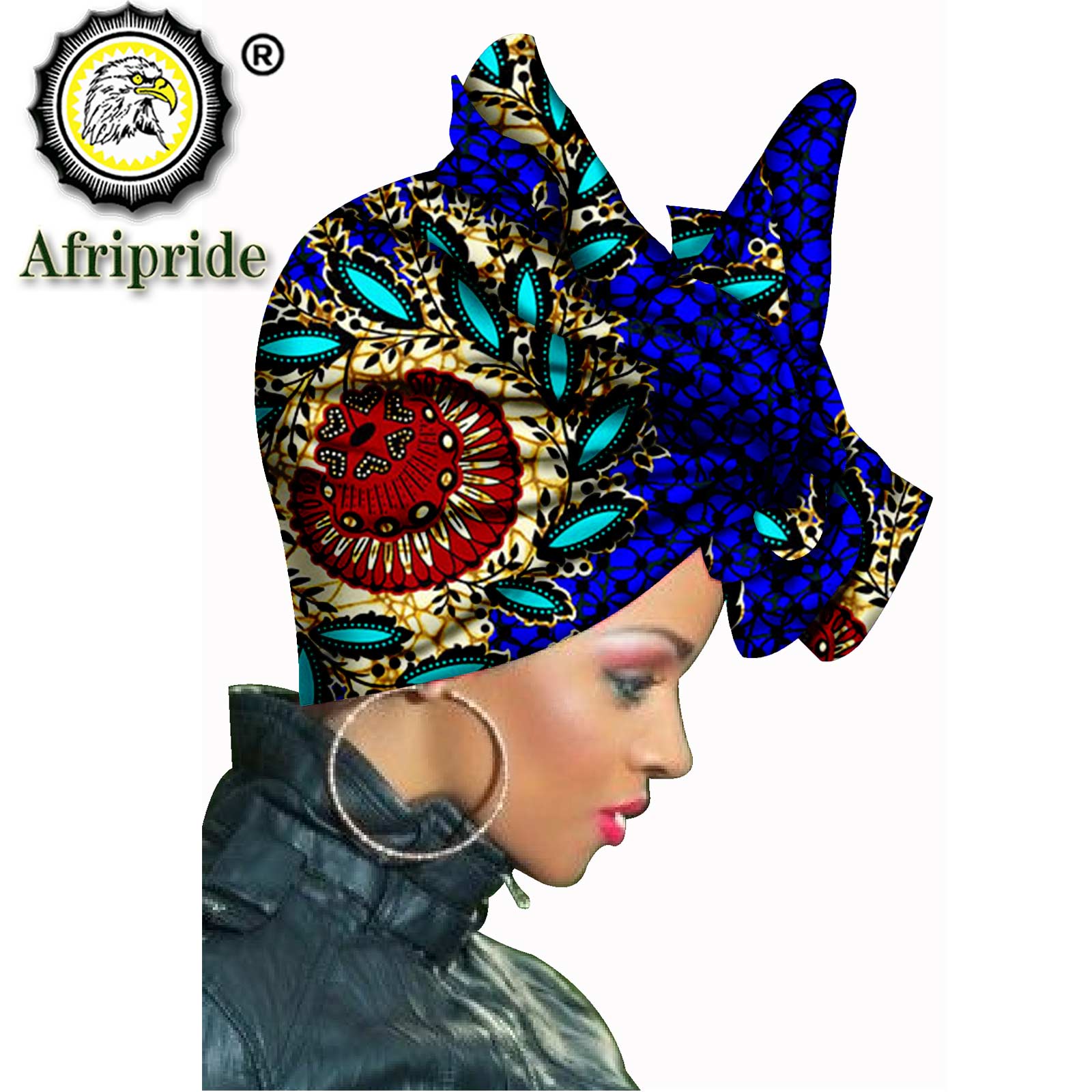 African Headscarf for Women Print Traditional Headtie Headscarf Turban Cotton Wax Scarf Shawls Women African Head Wrap S20H001