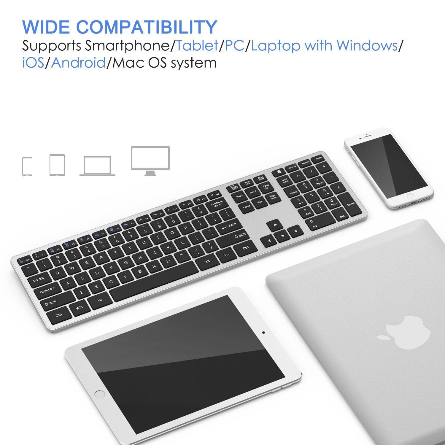 SeenDa Bluetooth keyboard Full-Size Wireless Bluetooth Keyboard for Ipad Laptop Table 109-button multi-pairing - Surprise store