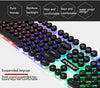 FV-Q90 Wired USB Interface 104-key Punk Keycap Floating Button Backlit Desktop Computer Office Business Game Keyboard and Mouse