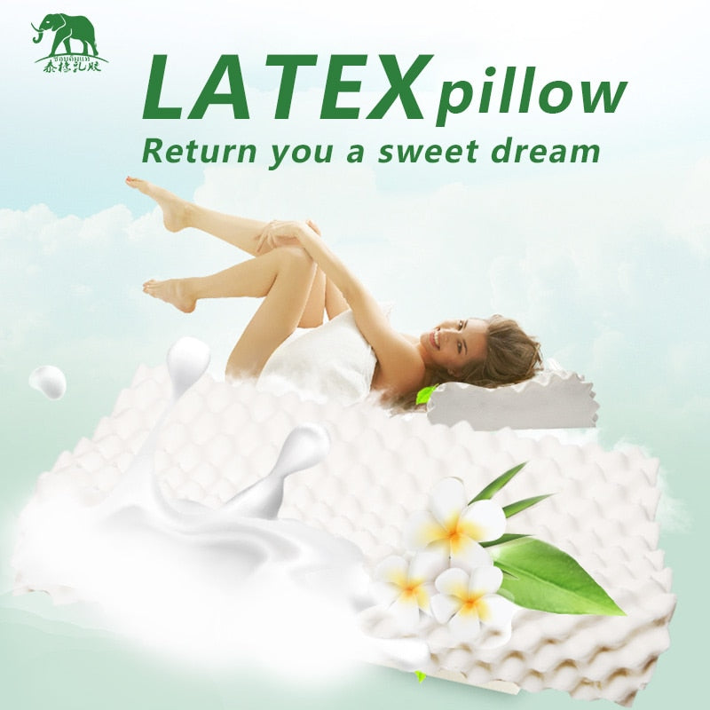 Thailand Pure Natural Latex Pillow Remedial Neck Protect Vertebrae Health Care Orthopedic Pillow Natural Children latex pillow