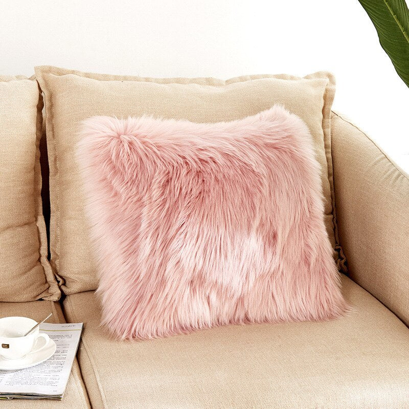 Luxury Series Style Faux Fur Throw Pillow cover Cushion Cover Sofa Pillowcase Bedroom Car Home Decorative Nordic 40x40cm
