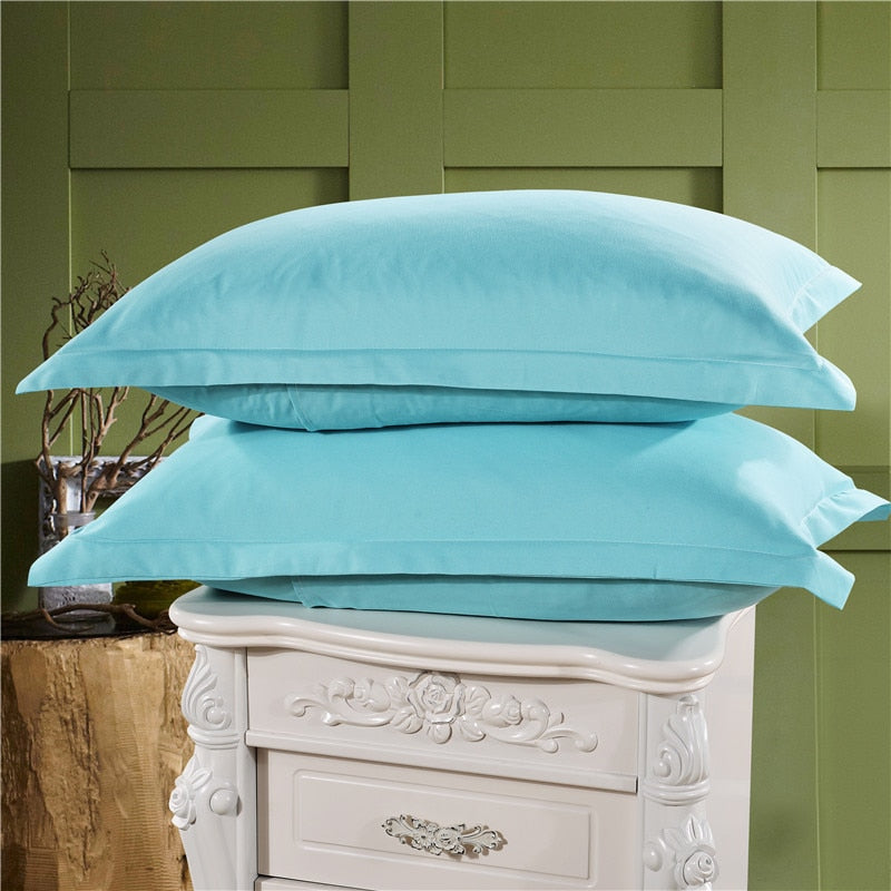 1 Piece Green Color Polyester Pillowcase Brief Style Solid Color Pillow Case Bedroom Use 48cm*74cm 50