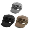 Korean Caps Black Solid Hat Women Autumn and Winter Gorras Mujer Knit Hat Pleated Newsboy Cap Female Warm Outdoors Visor Skull
