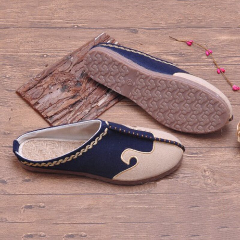 EXCARGO Slides Flat linen Shoes For Men Casual Adult 2019 Fashion Sale Summer Men Shoes Slippers Canvas Breathable Mules Shoes