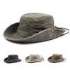 XdanqinX Adult Men's Cap Summer Mesh Breathable Retro 100% Cotton Bucket Hat Panama Jungle Fishing Hats Novelty Dad's Beach Cap