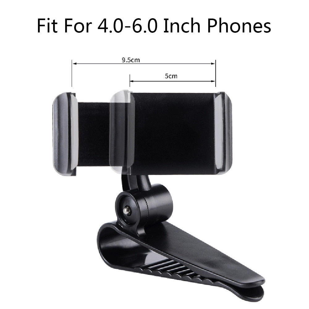 Universal Car Sun Visor Phone Holder 360 Degree Rotation Automobiles Navigation Mount Stand Clip Mobile Phone Bracket Accessory