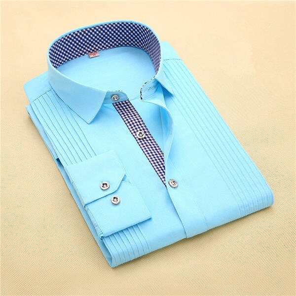 2016 Spring New Arrival Men Dress Shirts High Quality Male Long Sleeve Three Dimensional Married Groom Tuxedo Shirt S-4XL M024