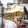 2019 Plus Size 46 Women/Men Fashion Graffiti Sneakers Shoes Bling Lovers Gold Silver Platform Flats Lady Casual krasovki Shoes - Surprise store