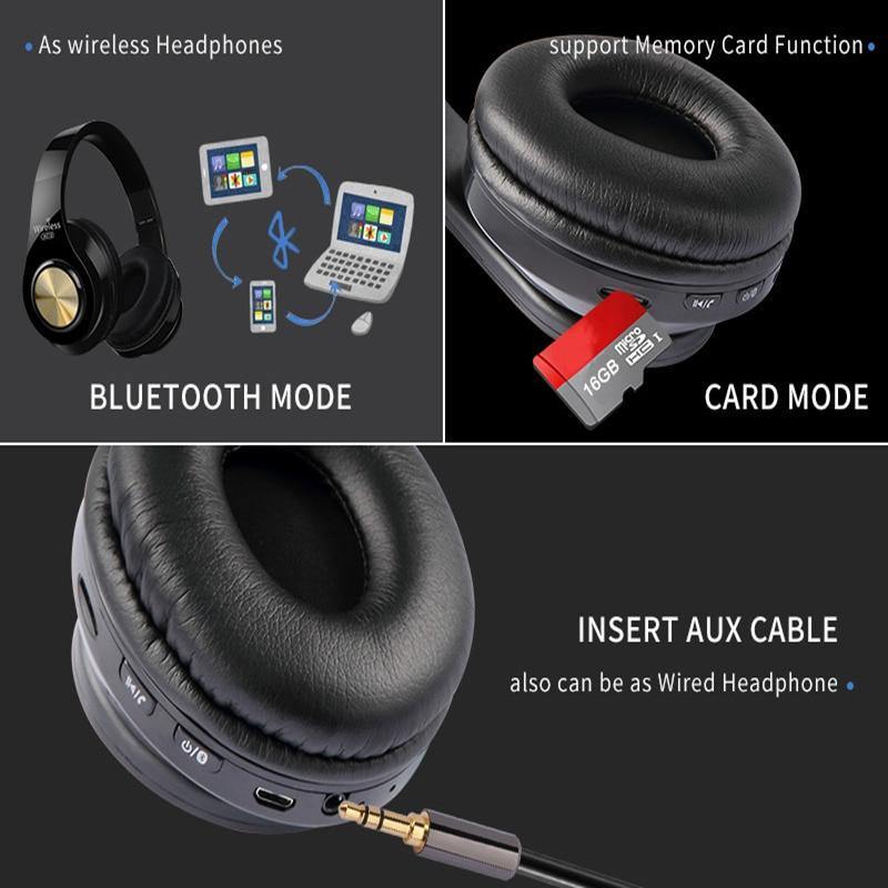 Tourya HZ10 Wireless Headphones Over Ear Bluetooth Headphone Foldable Headset Adjustable Earphone With Mic For TV Cellphone PC - Surprise store