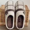Men Fur Slippers Large Size 45-50 Winter TPR Gingham Cozy House Slippers For Boys Short Plush Home Shoes Man Factory Outlets - Surprise store