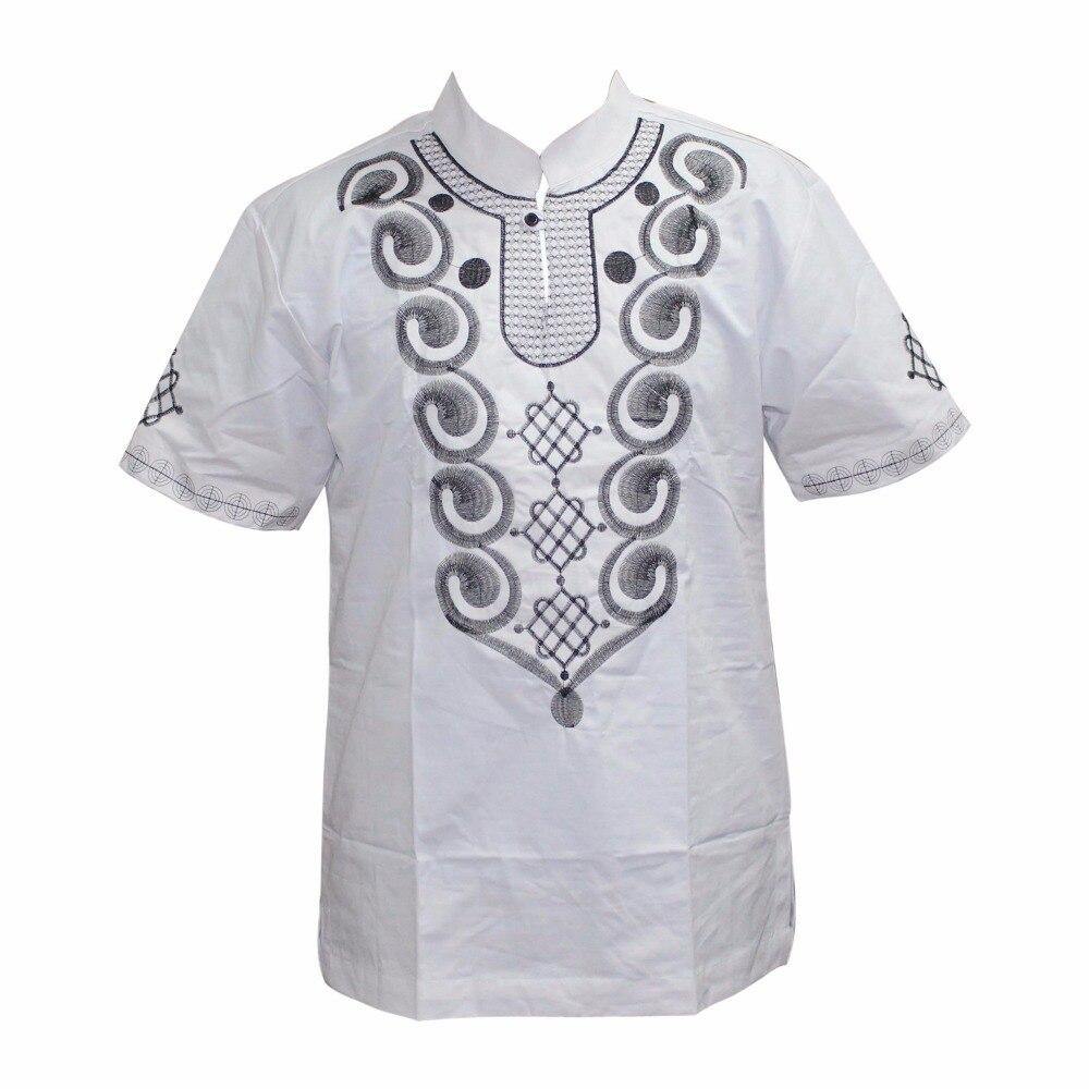 Mr Hunkle Men's Embroidery Shirt Summer and Autumn Short Sleeve Casual Shirts Mandarin Collar Men's Clothing With Single Button - Surprise store