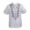 Mr Hunkle Men's Embroidery Shirt Summer and Autumn Short Sleeve Casual Shirts Mandarin Collar Men's Clothing With Single Button - Surprise store