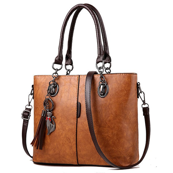 Luxury Handbags Women Bags Designer Solid Leather Tassel Crossbody Shoulder Bags For Women Messenger Ladies Hand Bag