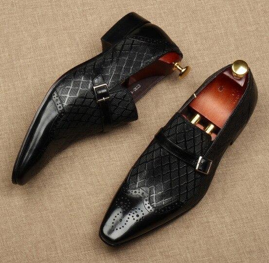 QYFCIOUFU Flat Italy Handmade formal shoes men Fashion Party Wedding Office Male Dress Shoe Genuine Leather oxford shoes for men - Surprise store