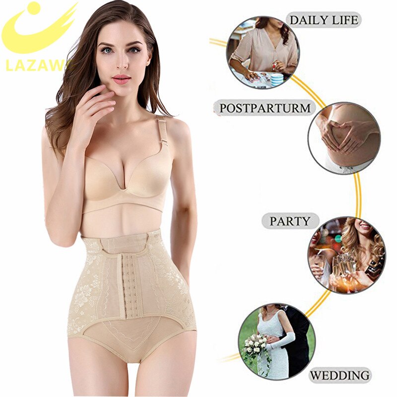 LAZAWG Women Firm Tummy Control Panties Body Shaper Underwear Seamless Shapewear Magic Body with Hooks Waist Trainer Butt Lifter