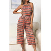 Womail bodysuit Women Summer Sleeveless Long Jumpsuit Multicolor Striped Jumpsuit loose Casual fashion High Quality 2019 A18 - Surprise store